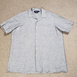 Polo Ralph Lauren Shirt Mens Large Gray Clayton Linen Blend Golf Resort Camp